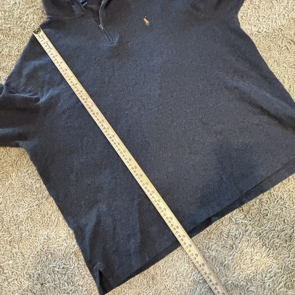 Polo Ralph Lauren Blue‎ Pullover Mens XL 1/4 Zip Flesh Color Pony Estate Rib